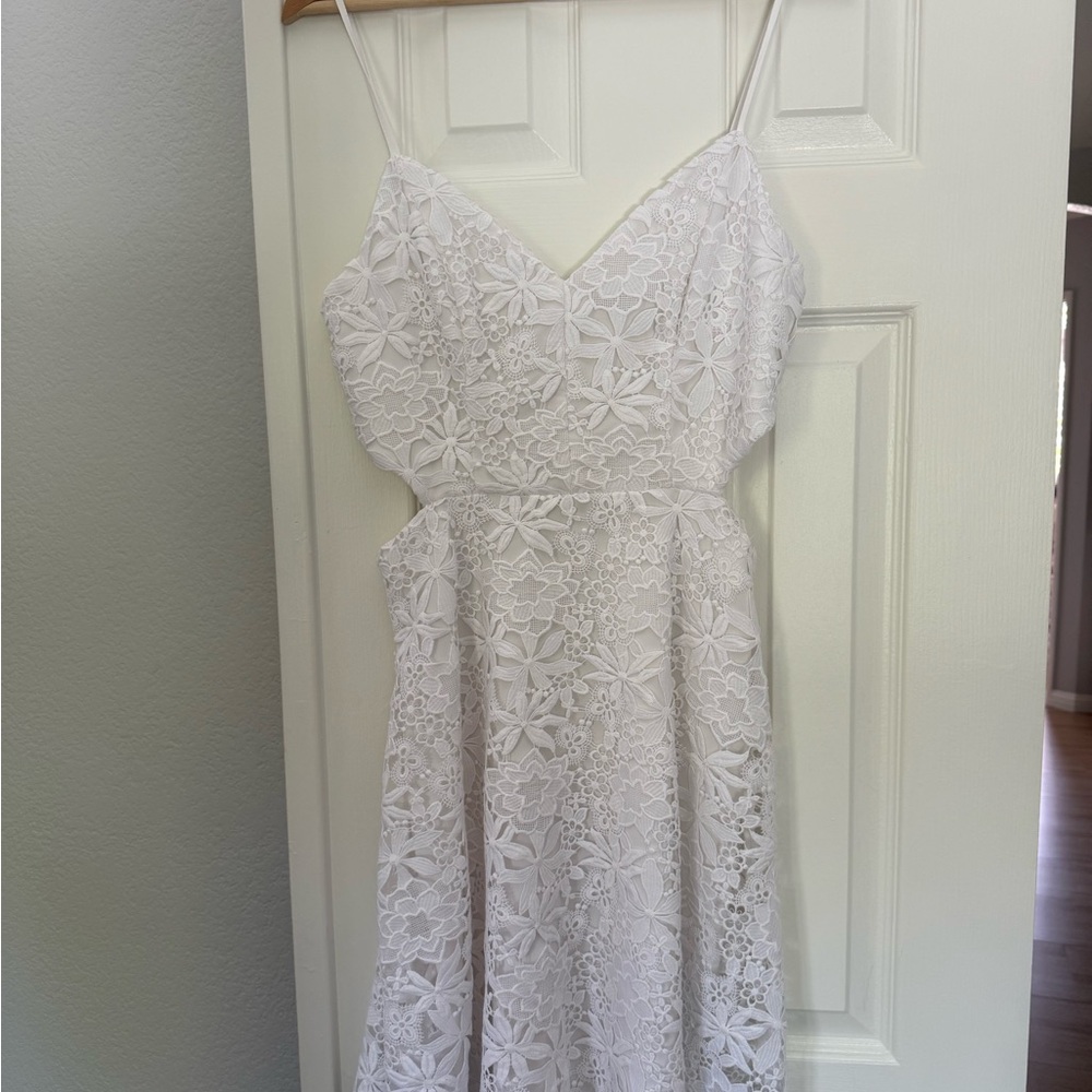 Guess White Floral Backless Dress